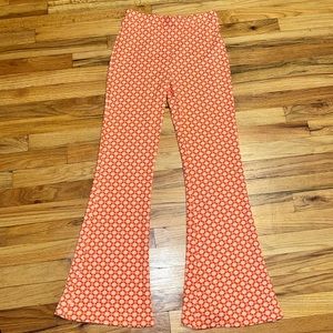 Orange Floral Flare leggings
